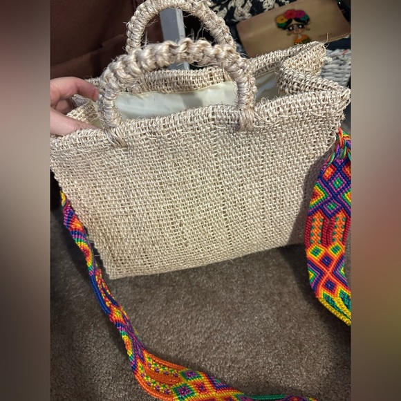 MEXICAN Handmade Straw Colorful Bag - Picture 4 of 7